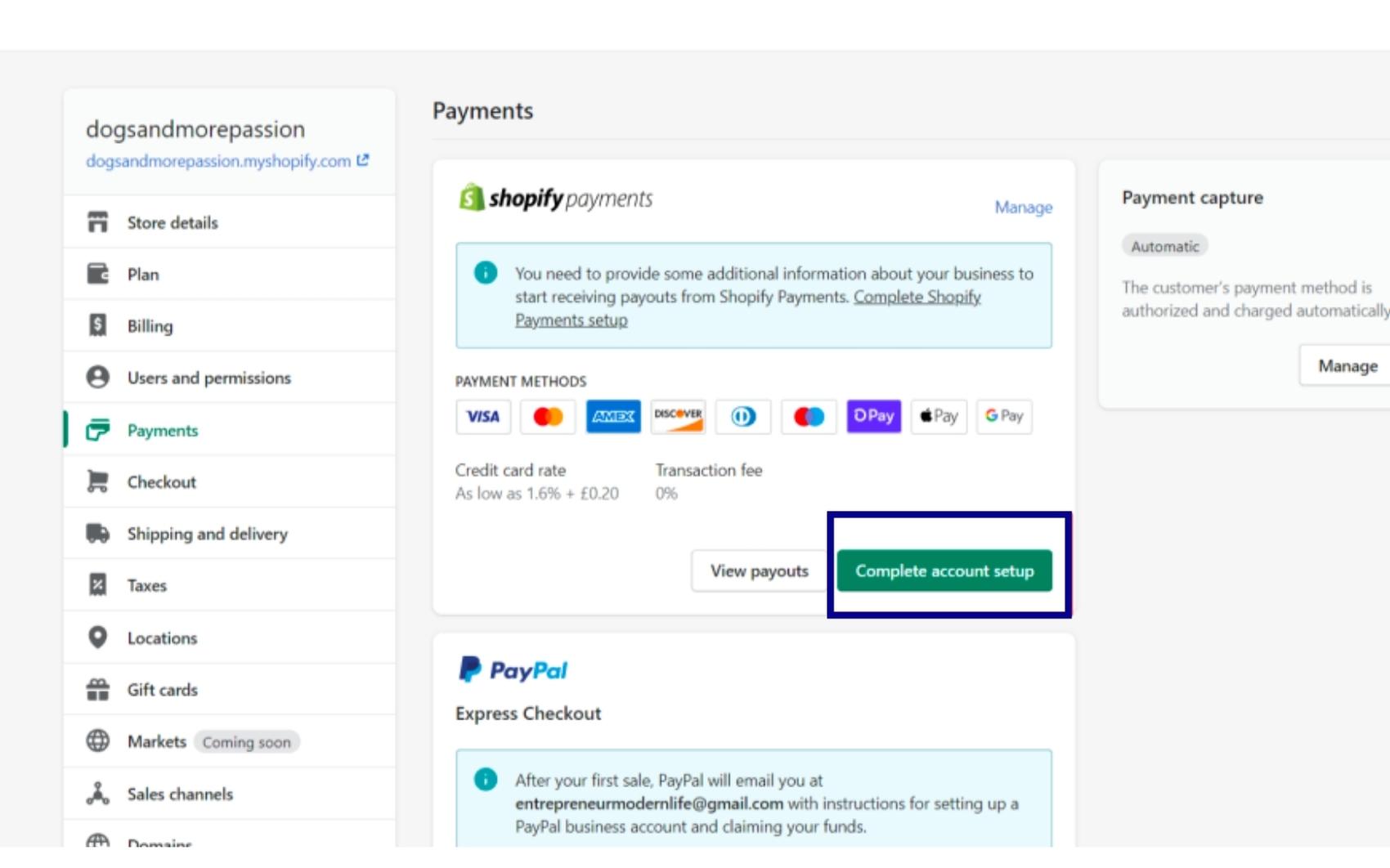 set up payment gateways 